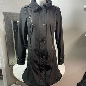 COPY - Michael Kors Women's Black Hooded Trench Coat Size S Long Sleeve